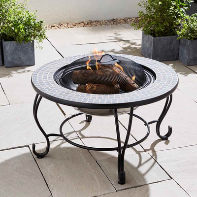 4-in-1 Ceramic Table, Fire Pit, BBQ & Ice Cooler Outdoor Leisure True Shopping   