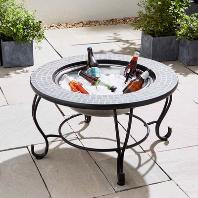 4-in-1 Ceramic Table, Fire Pit, BBQ & Ice Cooler Outdoor Leisure True Shopping   