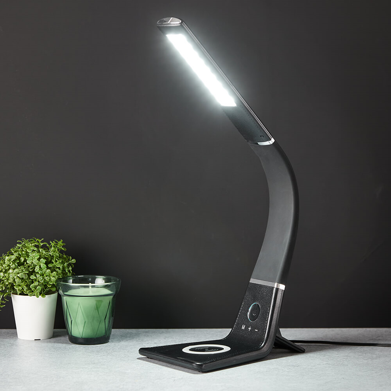 Curved LED Desk Lamp with Wireless Charger Lighting True Shopping   