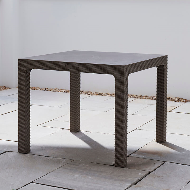 Rattan Square Dining Table (Grey) Garden Furniture True Shopping   