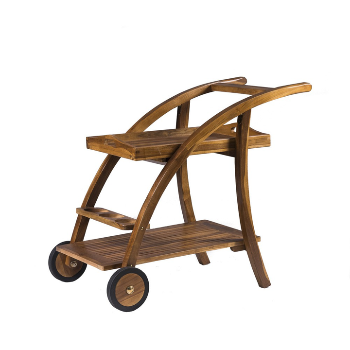 Solid Teak Folding Drinks Trolley