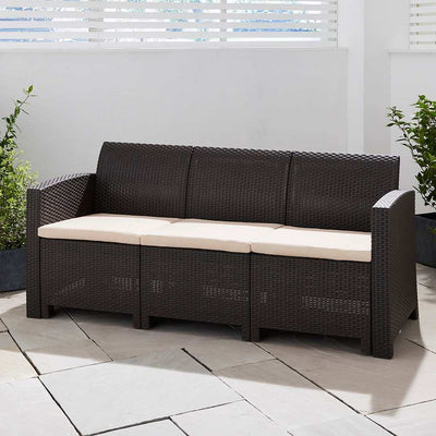 Marbella 5 Seater Rattan Effect Sofa Set with Coffee Table Garden Furniture True Shopping   