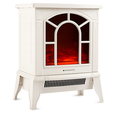Freestanding Electric Fireplace Home heating True Shopping 1800W Cream