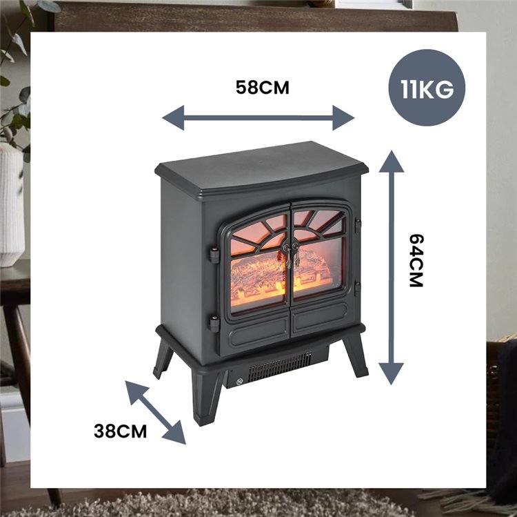 Mid Size Electric Stove Heater 1800W Double Door Home heating True Shopping   