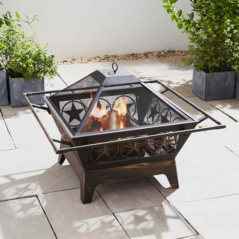 Large Steel Fireplace with Mesh Lid Outdoor Leisure True Shopping   