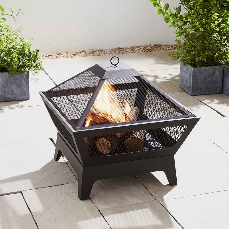 Steel Fireplace with Mesh Lid Outdoor Leisure True Shopping   