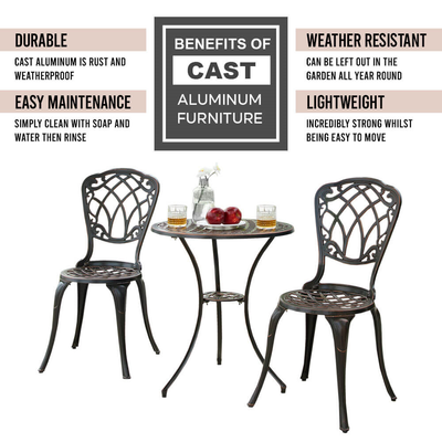 Cast Aluminium Bistro Set Garden Furniture True Shopping   