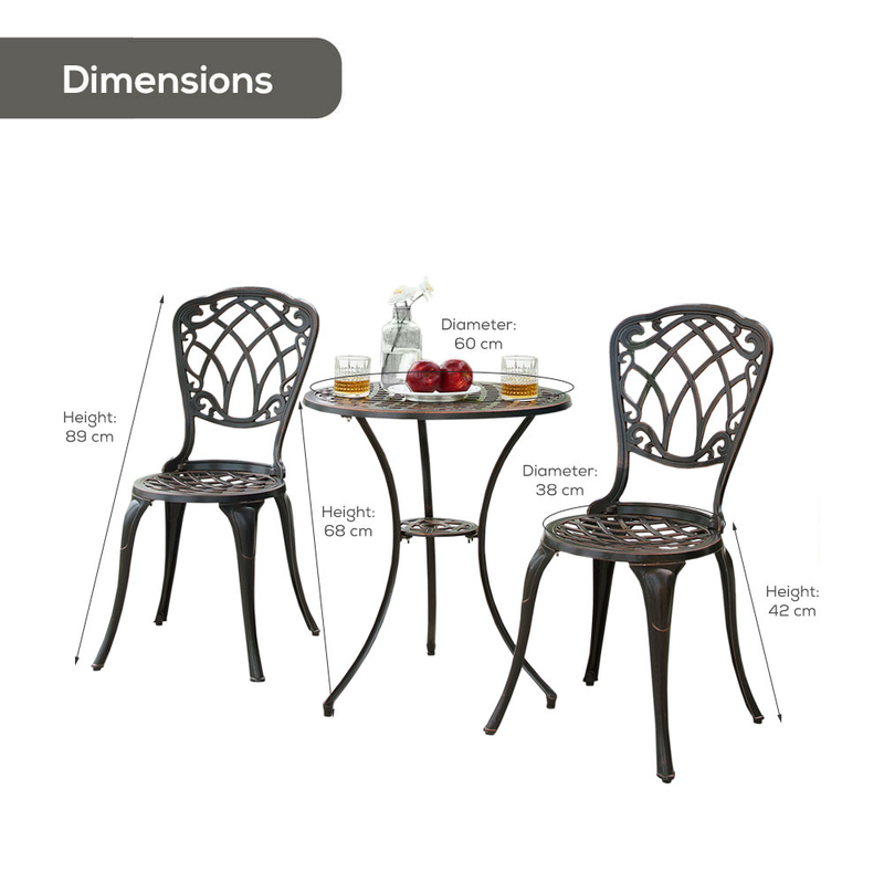 Cast Aluminium Bistro Set Garden Furniture True Shopping   