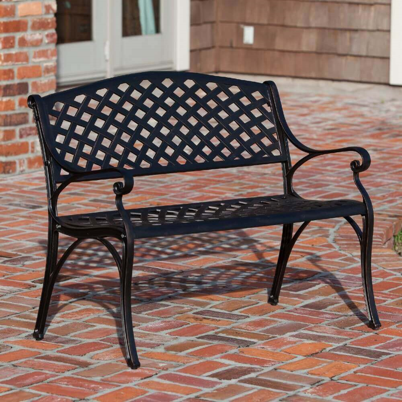 Bronze Cast Aluminium 2-Seater Garden Bench  True Shopping   