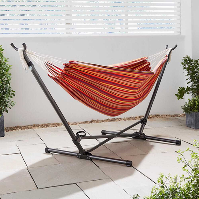 Double Hammock with Folding Stand Outdoor Leisure True Shopping   