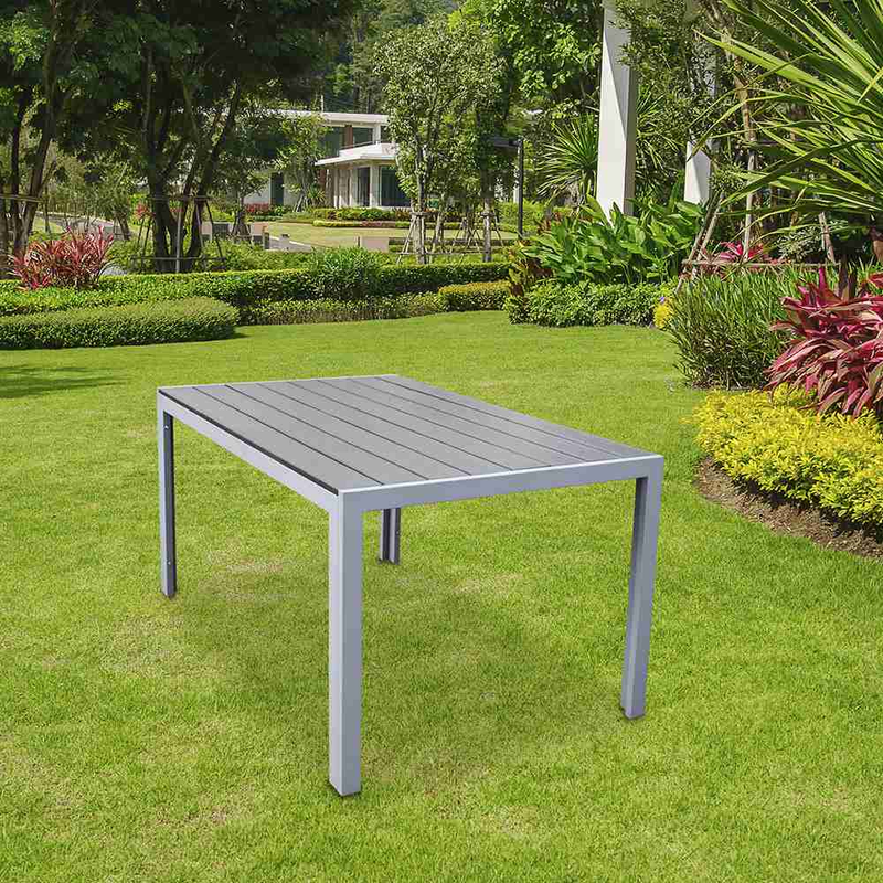 Malmö Outdoor Dining Table with Aluminium Frame in Grey Garden Furniture True Shopping   
