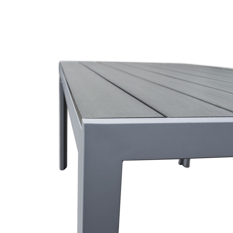 Malmö Outdoor Dining Table with Aluminium Frame in Grey Garden Furniture True Shopping   