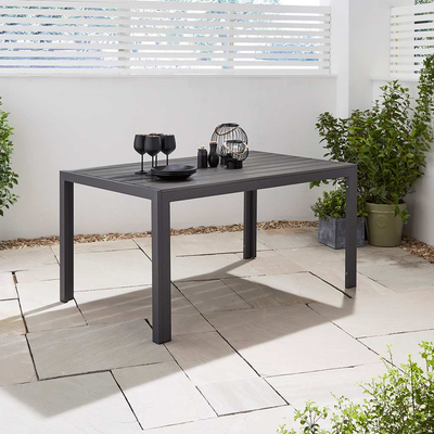 Malmö Polywood Outdoor Dining Table (Graphite) Garden Furniture True Shopping   