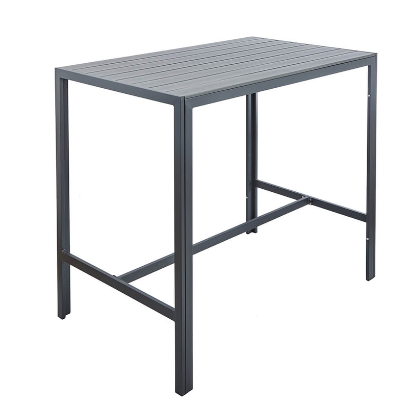 Grey Polywood Outdoor Bar Table Garden Furniture True Shopping   