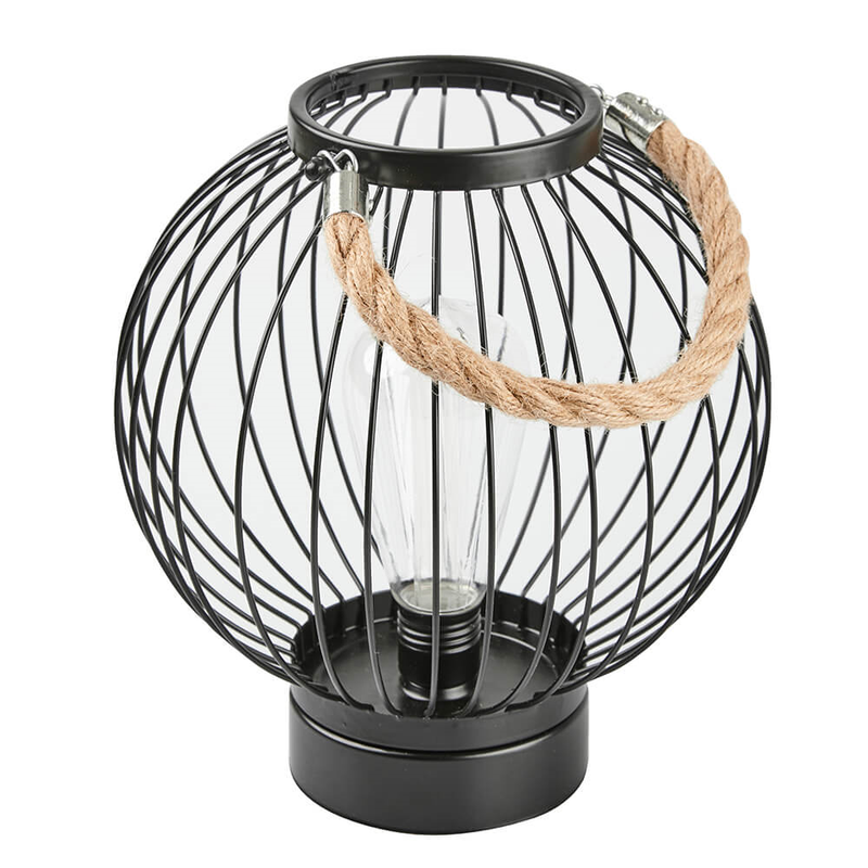 Black Metal Lantern with Edison Bulb Lighting True Shopping   