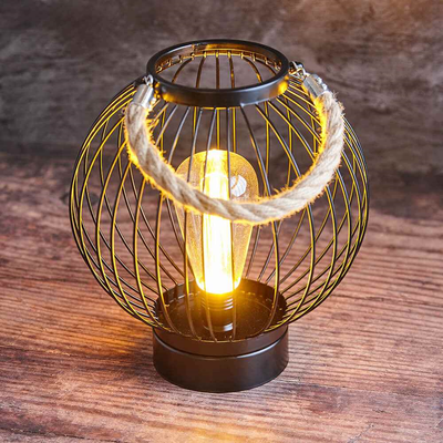 Black Metal Lantern with Edison Bulb Lighting True Shopping   
