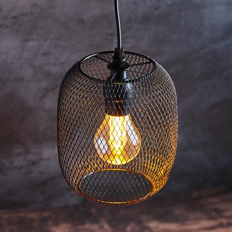 Black Metal Lantern with Edison Bulb Lighting True Shopping   