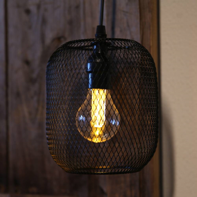 Black Metal Lantern with Edison Bulb Lighting True Shopping   