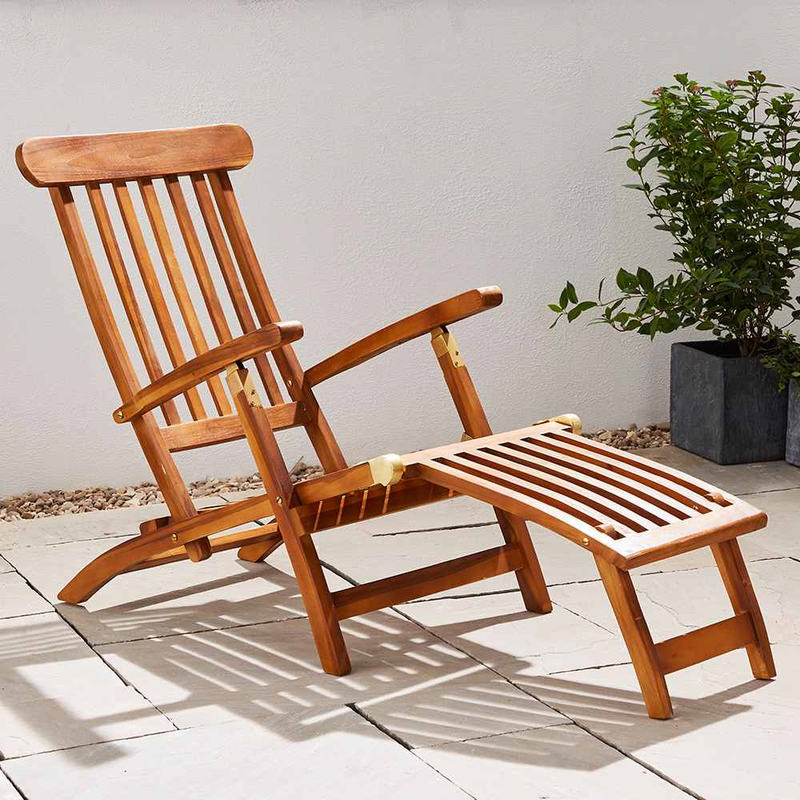 Bantham Teak Steamer Lounger Garden Furniture True Shopping   