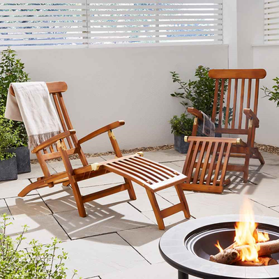 Bantham Teak Steamer Lounger Garden Furniture True Shopping   