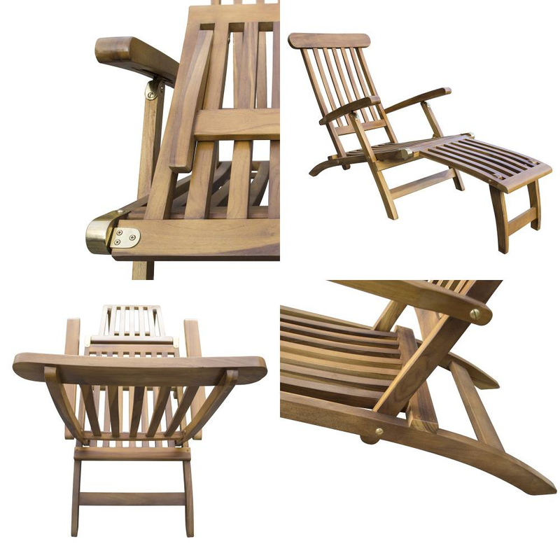 Bantham Teak Steamer Lounger Garden Furniture True Shopping   