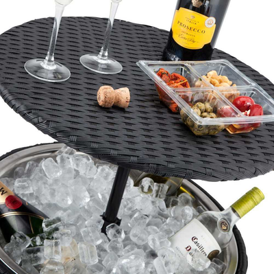 2-in-1 Rattan Ice Cooler & Table Garden Furniture True Shopping   