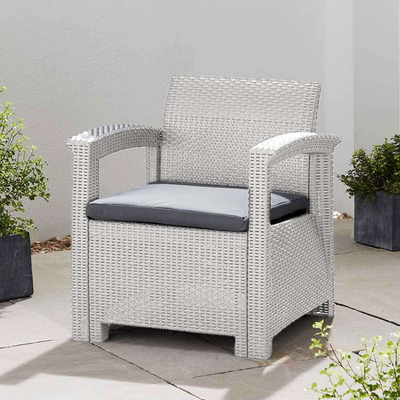 Rattan Armchair with Cushion Garden Furniture True Shopping   
