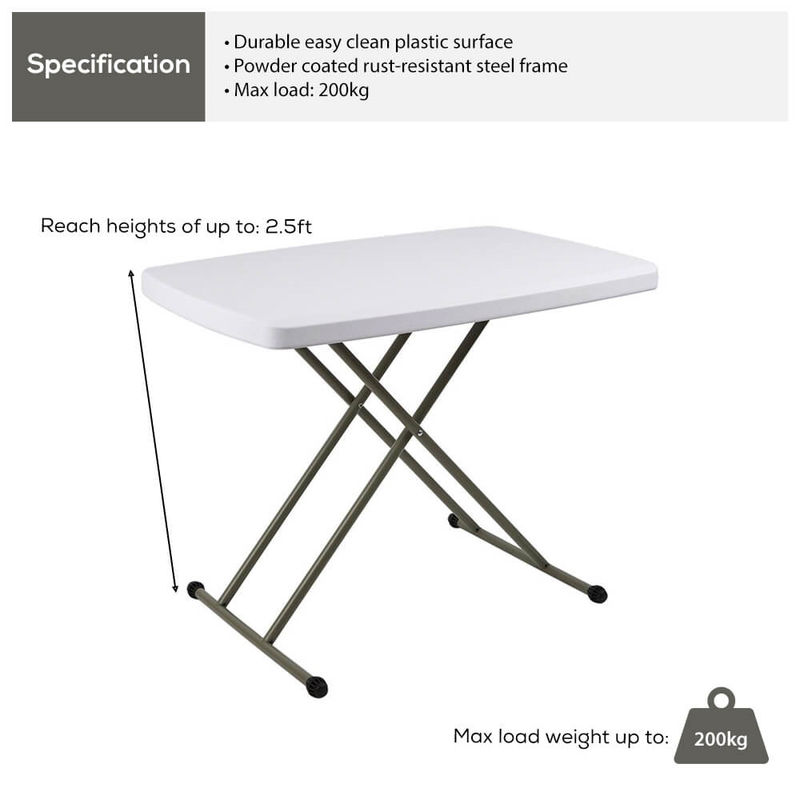 Adjustable 2.5ft Folding Trestle Table Garden Furniture True Shopping   