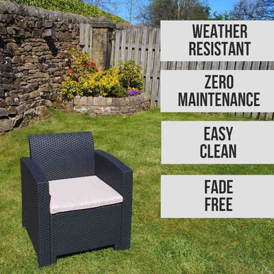 Marbella Rattan Garden Armchair (Graphite) Garden Furniture True Shopping   