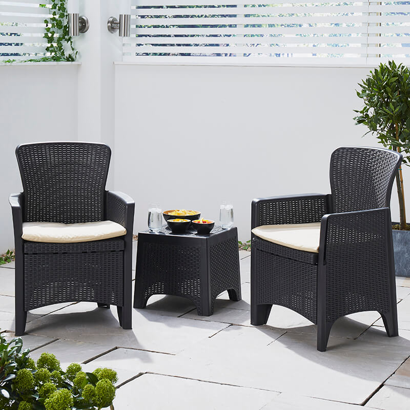 Rattan effect balcony discount set