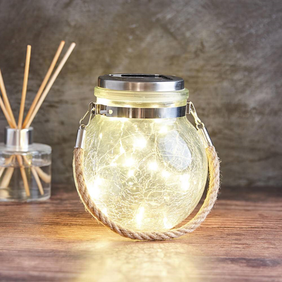 Solar Powered Glass Jar Lantern Light Lighting True Shopping   