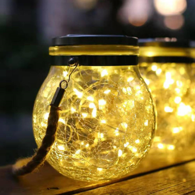 Solar Powered Glass Jar Lantern Light Lighting True Shopping   