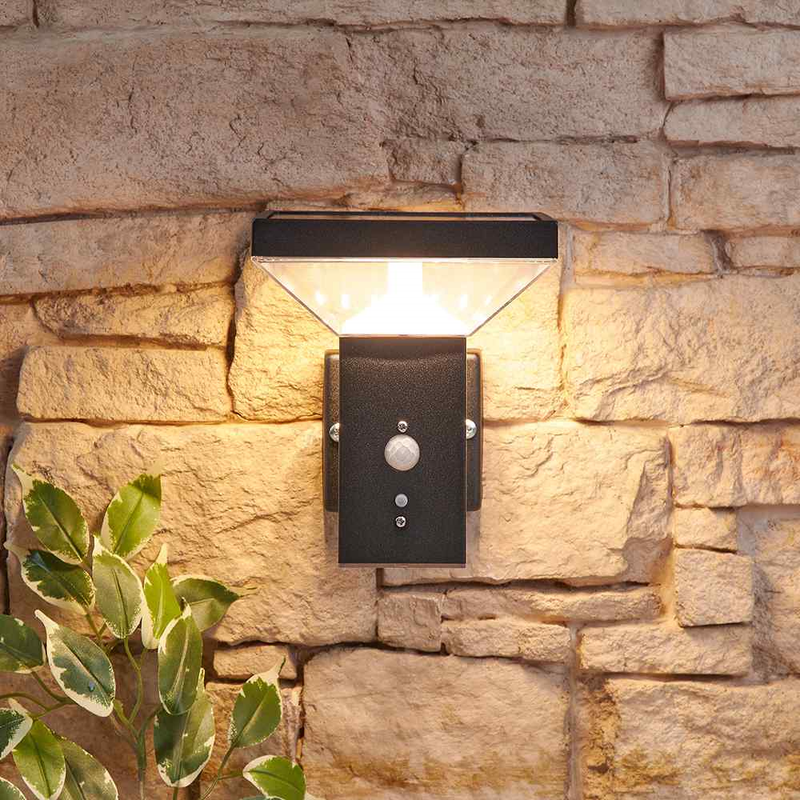 Biard Square Solar Wall Light with Sensor Lighting True Shopping   