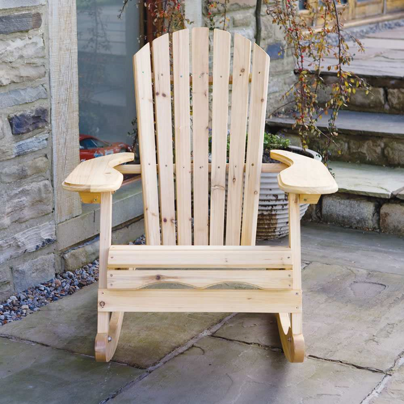 Bowland Adirondack Wooden Rocking Chair Garden Furniture True Shopping   