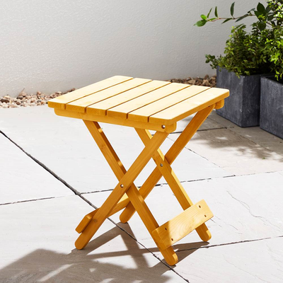 Foldaway Square Wooden Side Table Garden Furniture True Shopping   