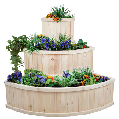 3-Tiered Wooden Cascade Planter Gardening True Shopping   