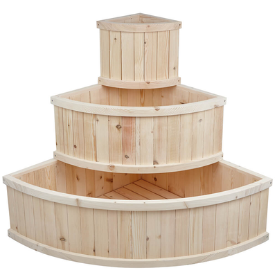 3-Tiered Wooden Cascade Planter Gardening True Shopping   