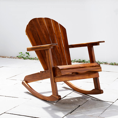 Lincombe Adirondack Teak Garden Rocking Chair Garden Furniture True Shopping   