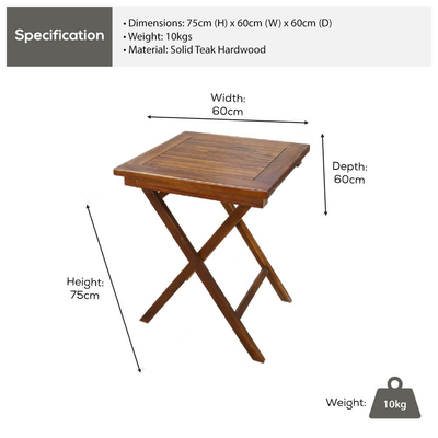 Sherford Square Folding Teak Garden Table Garden Furniture True Shopping   