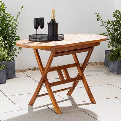 Oval Teak Folding Table  True Shopping   