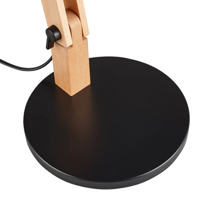Black Desk Lamp with Wooden Swing Arm Lighting True Shopping   
