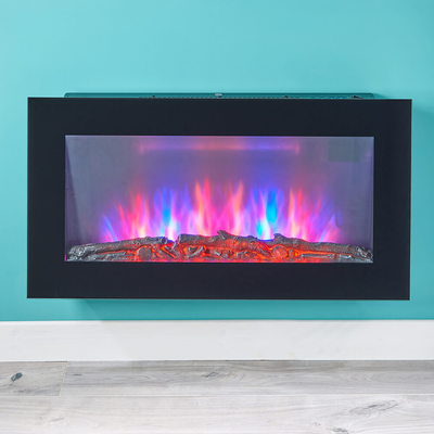 Wall-Mounted Log Effect Fireplace Home heating True Shopping   