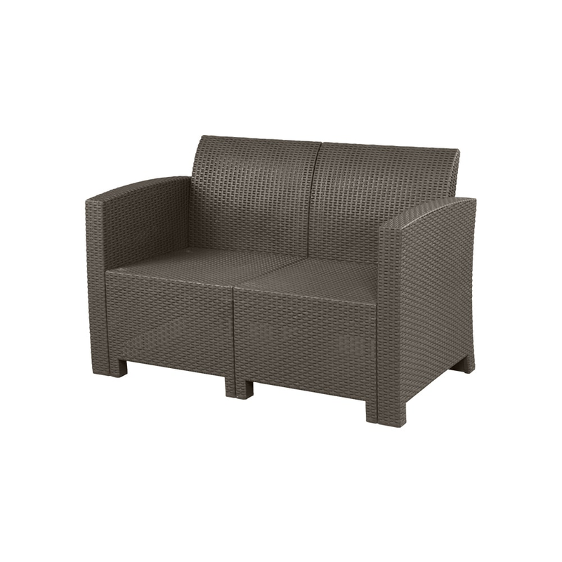 Marbella 2-Seater Rattan Sofa (Brown) Garden Furniture True Shopping   