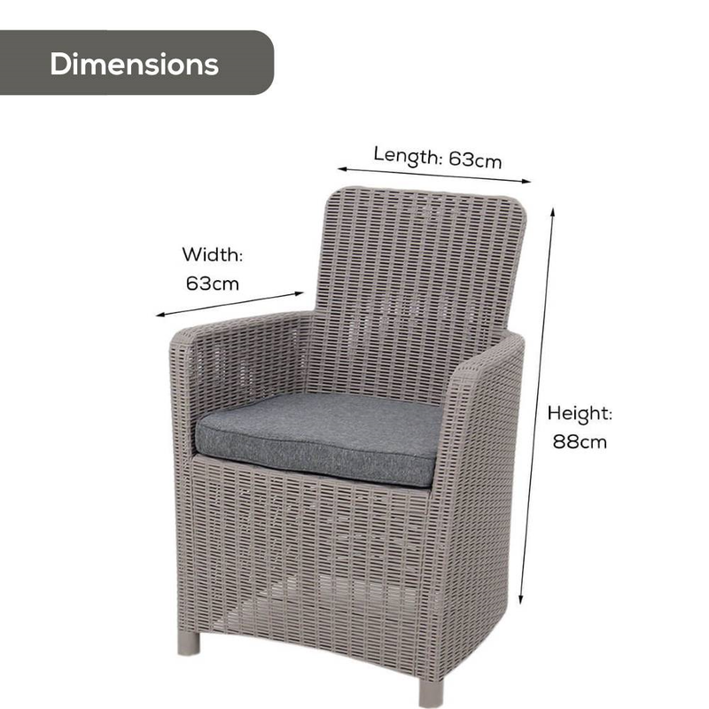 Outdoor Rattan Dining Chair (Grey) Garden Furniture True Shopping   