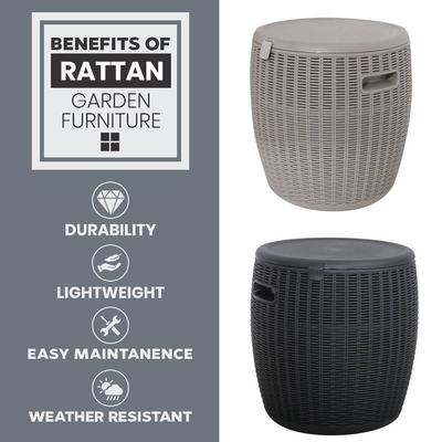 Rattan Ice Cooler (45L Capacity) Garden Furniture True Shopping   