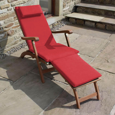 3-Section Luxury Steamer Lounger Cushion Garden Furniture Cushions True Shopping Red  