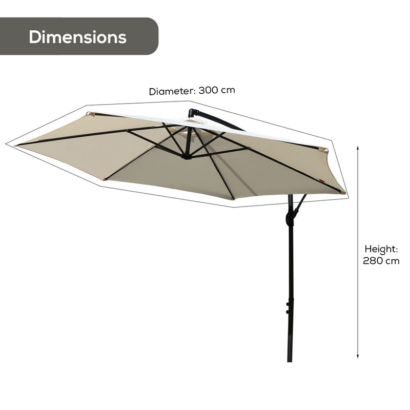 3m Cantilever Parasol and Cover Outdoor Leisure True Shopping   