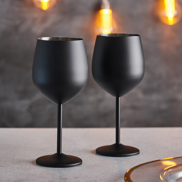 Black wine glasses next on sale