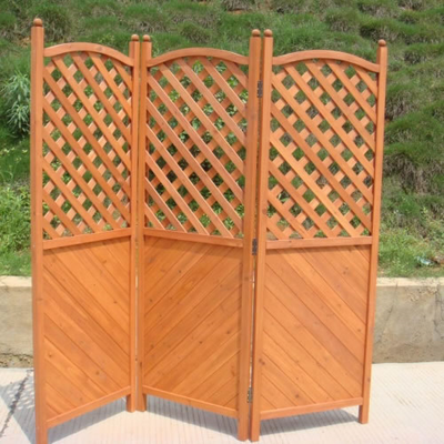 Patio Garden Screen Garden Furniture True Shopping Three Panel Wooden Half Latticed Privacy Screen  