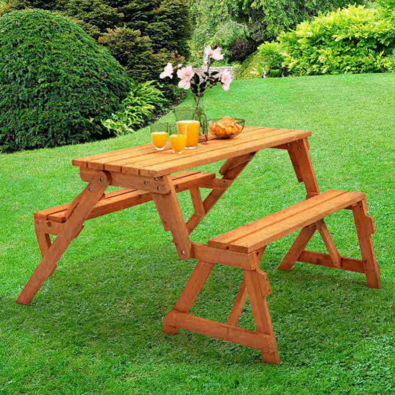 Modbury 2-in-1 Bench and Picnic Table Garden Furniture True Shopping   